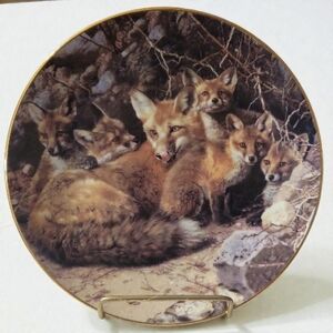 Vtg 94 A Family Affair Carl Brenders Under Mother's Watchful Eye Fox Kits Plate